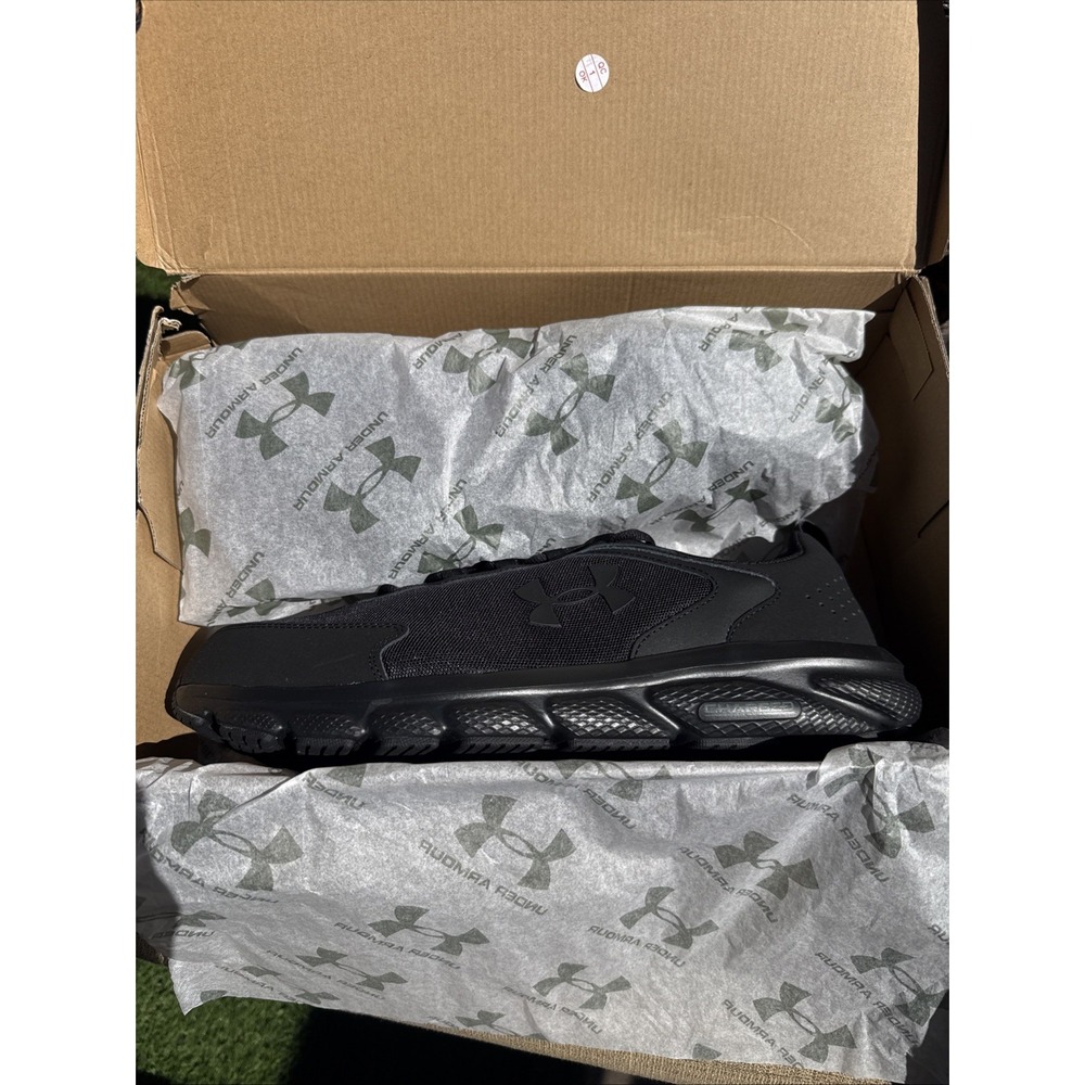 Size 15 - Under Armour Charged Assert 9 4E Wide Triple Black